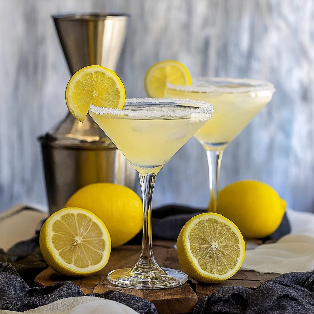 Recipe preparation for Lemon Drop Martini
