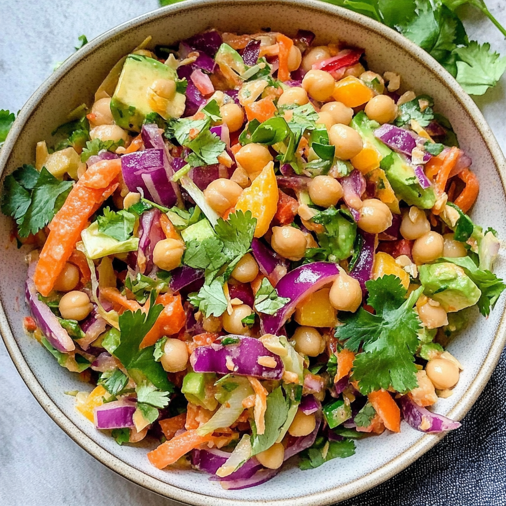 Recipe preparation for Crunchy Thai Chickpea Salad