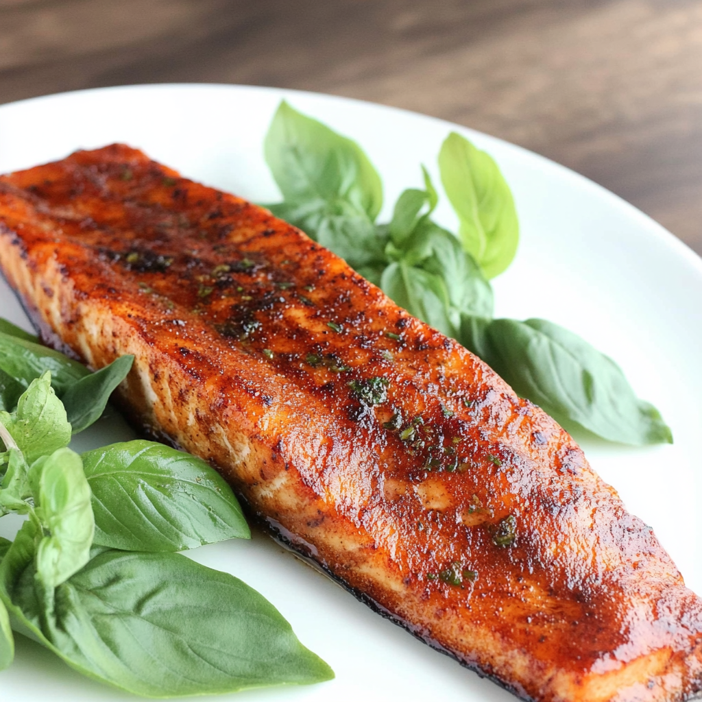 Recipe preparation for Baked Salmon with Brown Sugar Glaze
