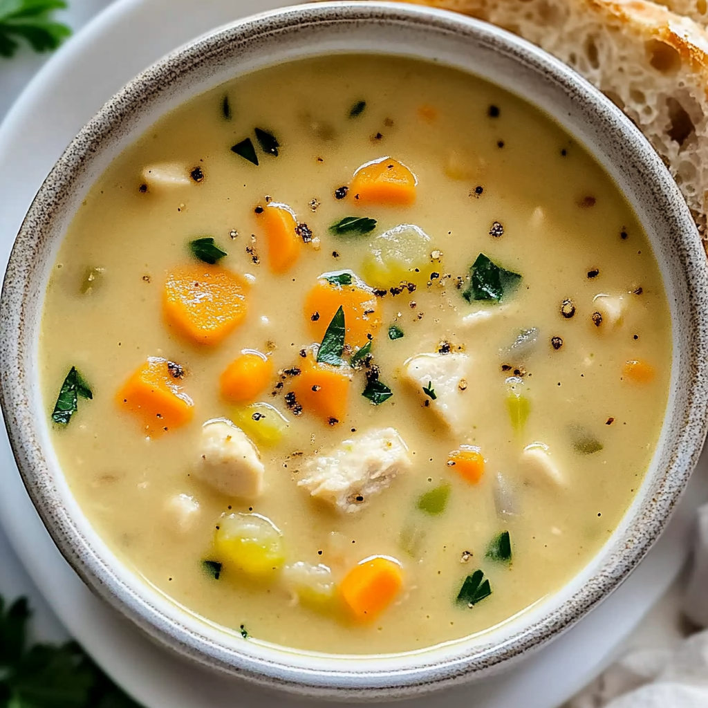 Recipe preparation for Creamy Vegan Vegetable Soup