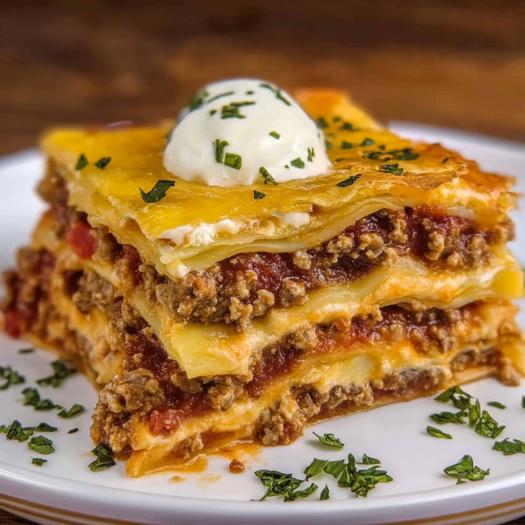 Recipe preparation for Taco Casserole With Tortillas