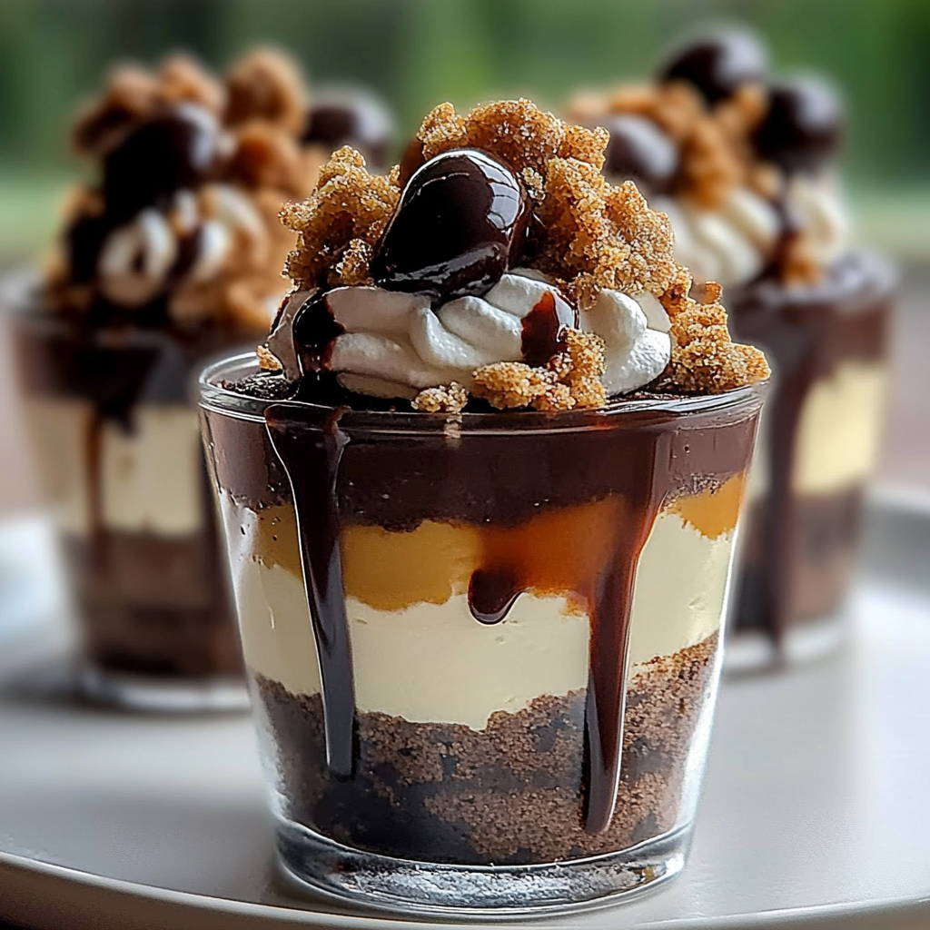 Recipe preparation for Brownie Cheesecake Cups