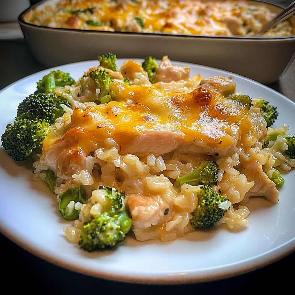Recipe preparation for Cheesy Chicken Broccoli Rice