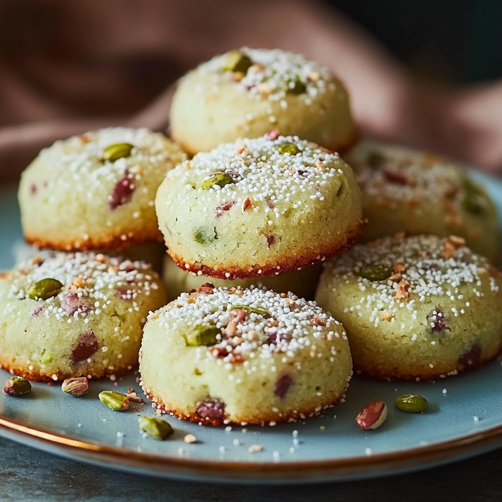 Recipe preparation for Pistachio Wedding Cookies