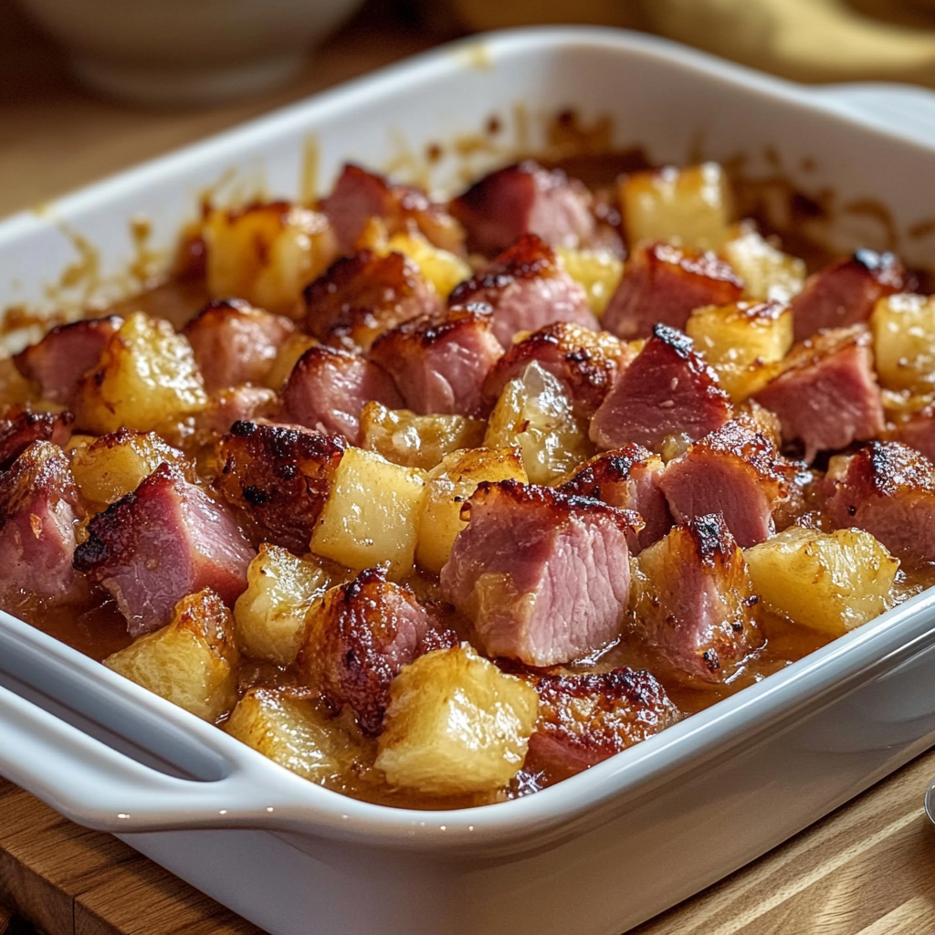 Recipe preparation for Sweet Glazed Ham Delight