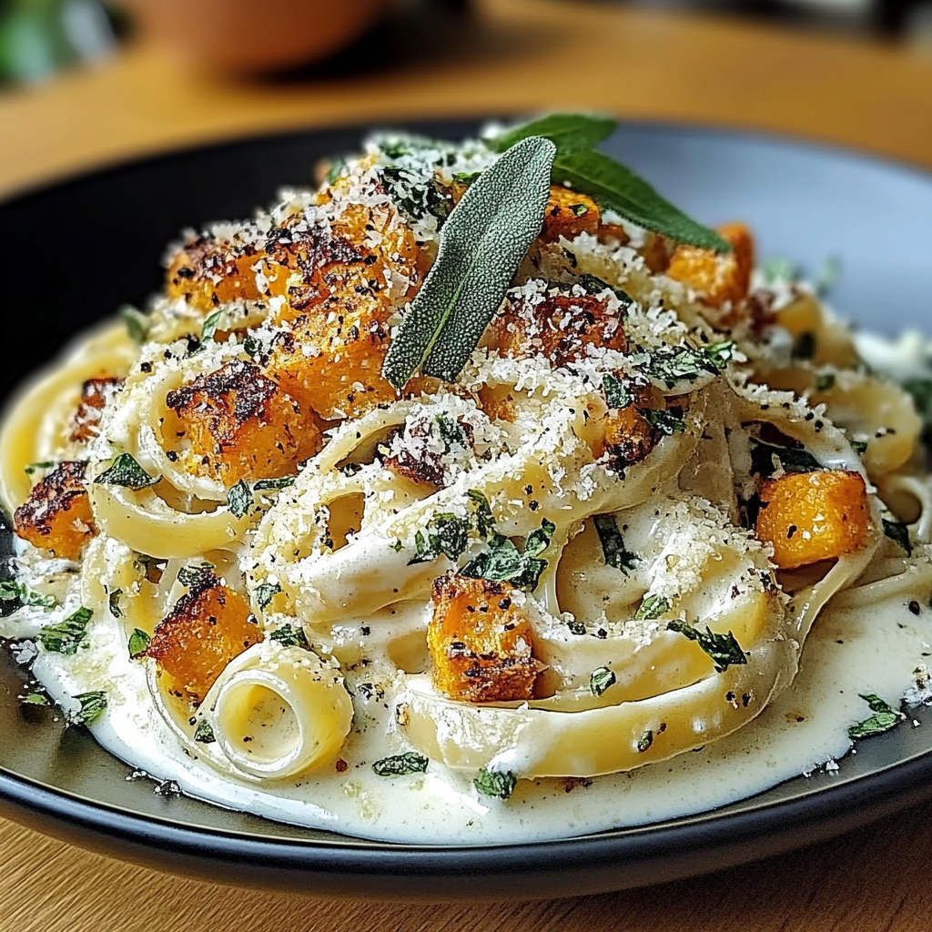 Recipe preparation for Butternut Squash & Sage Pasta
