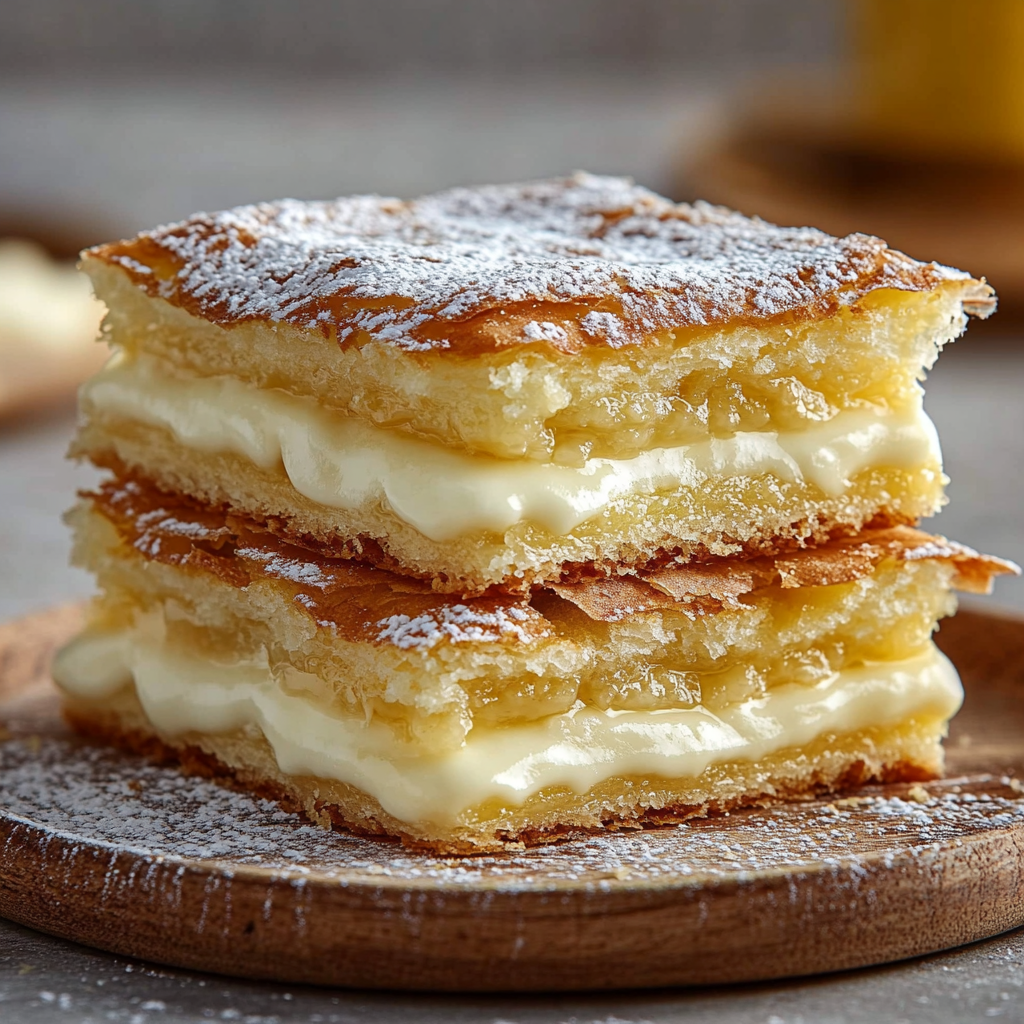 Recipe preparation for Creamy Vanilla Custard Squares