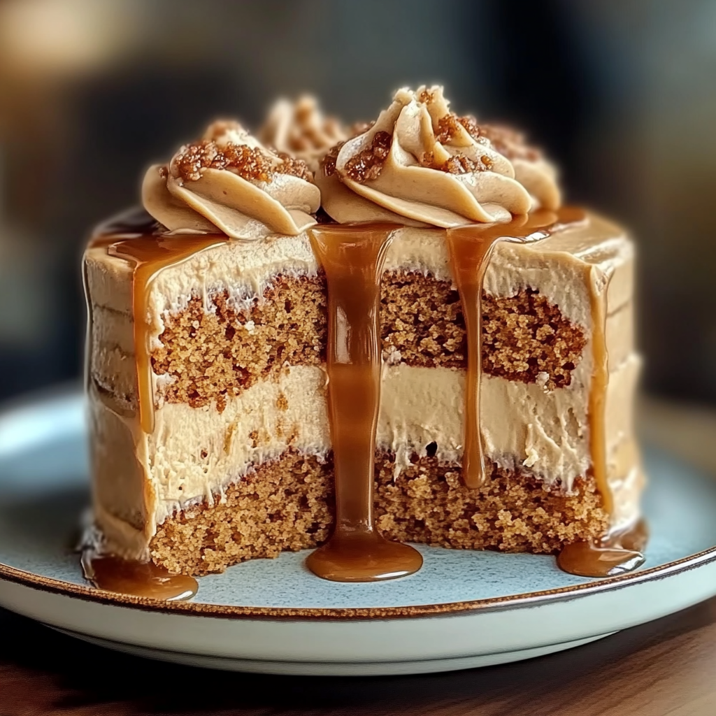 Recipe preparation for Caramel Coffee Buttercream Cake