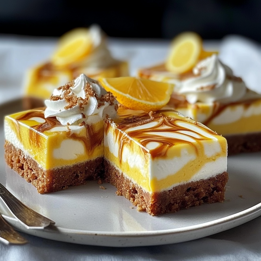 Recipe preparation for Lemon Marbled Cheesecake Bars