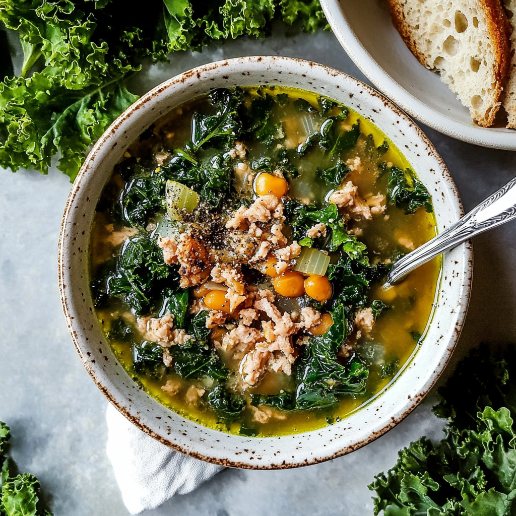 Recipe preparation for Kale Soup Recipe