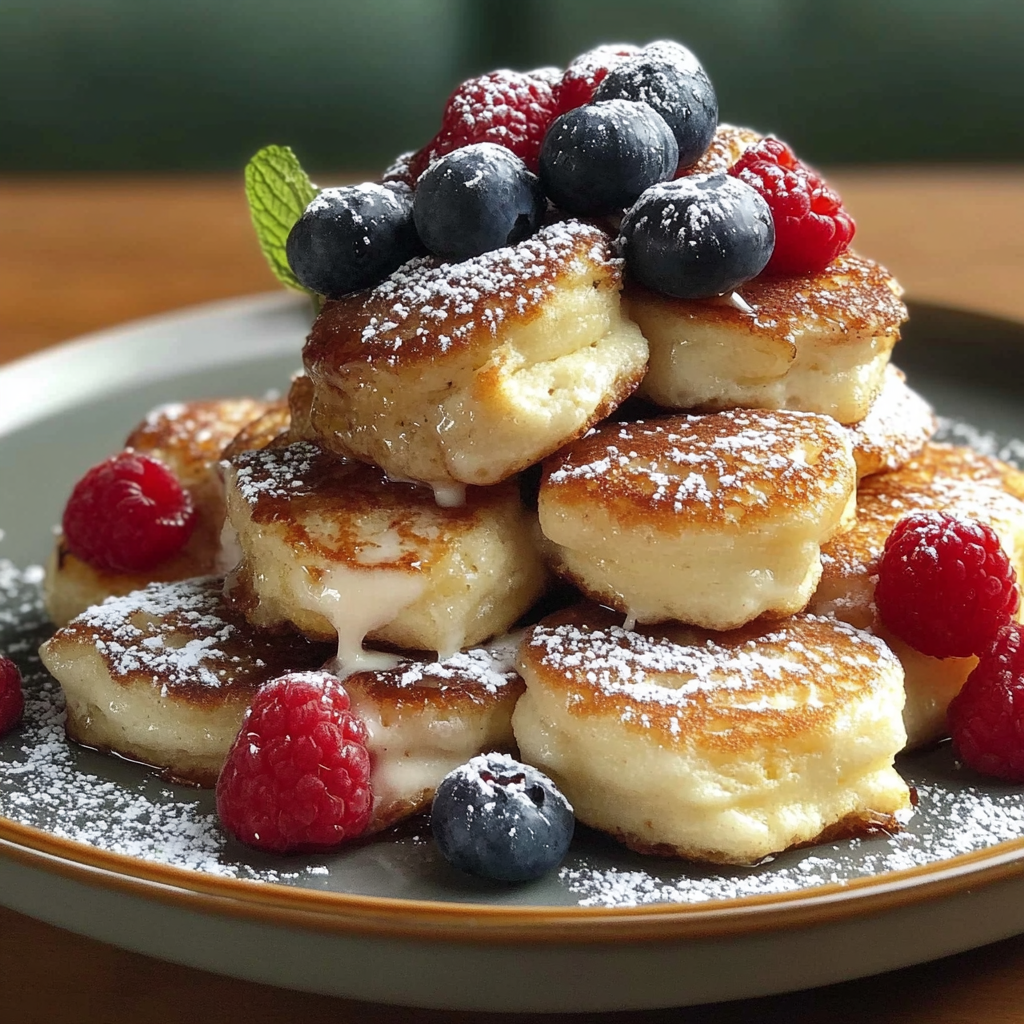 Recipe preparation for Fluffy scrambled pancake bites