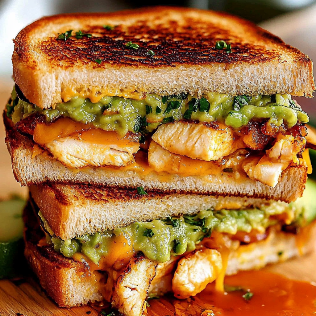 Recipe preparation for Chicken Avocado Melt Sandwich