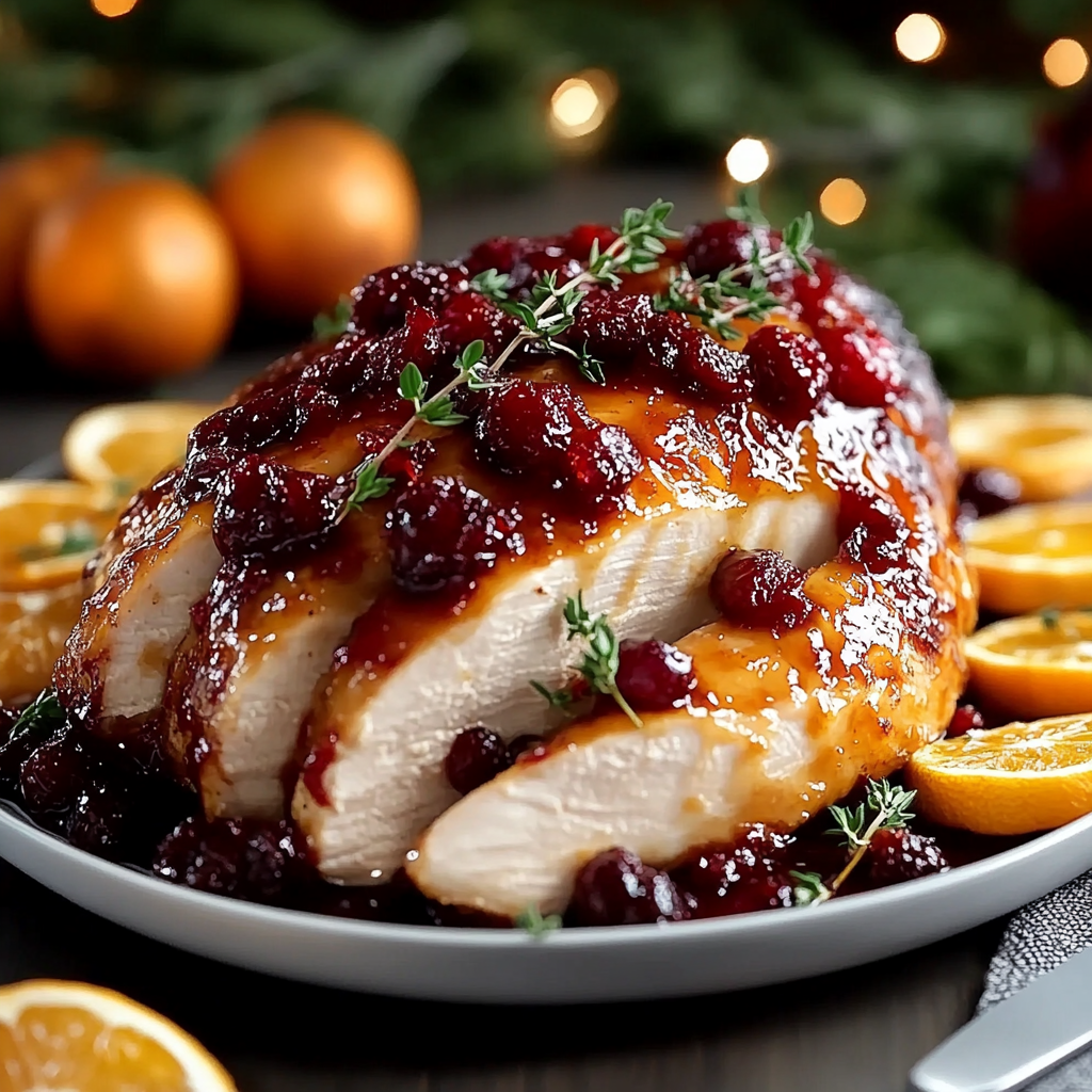 Recipe preparation for Cranberry Orange Glazed Turkey