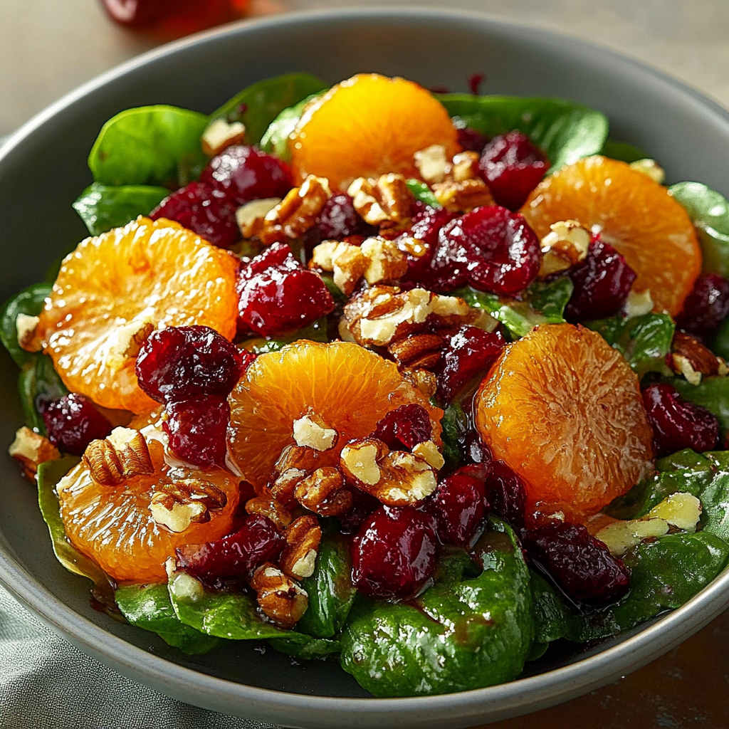 Recipe preparation for Festive Cranberry Orange Salad