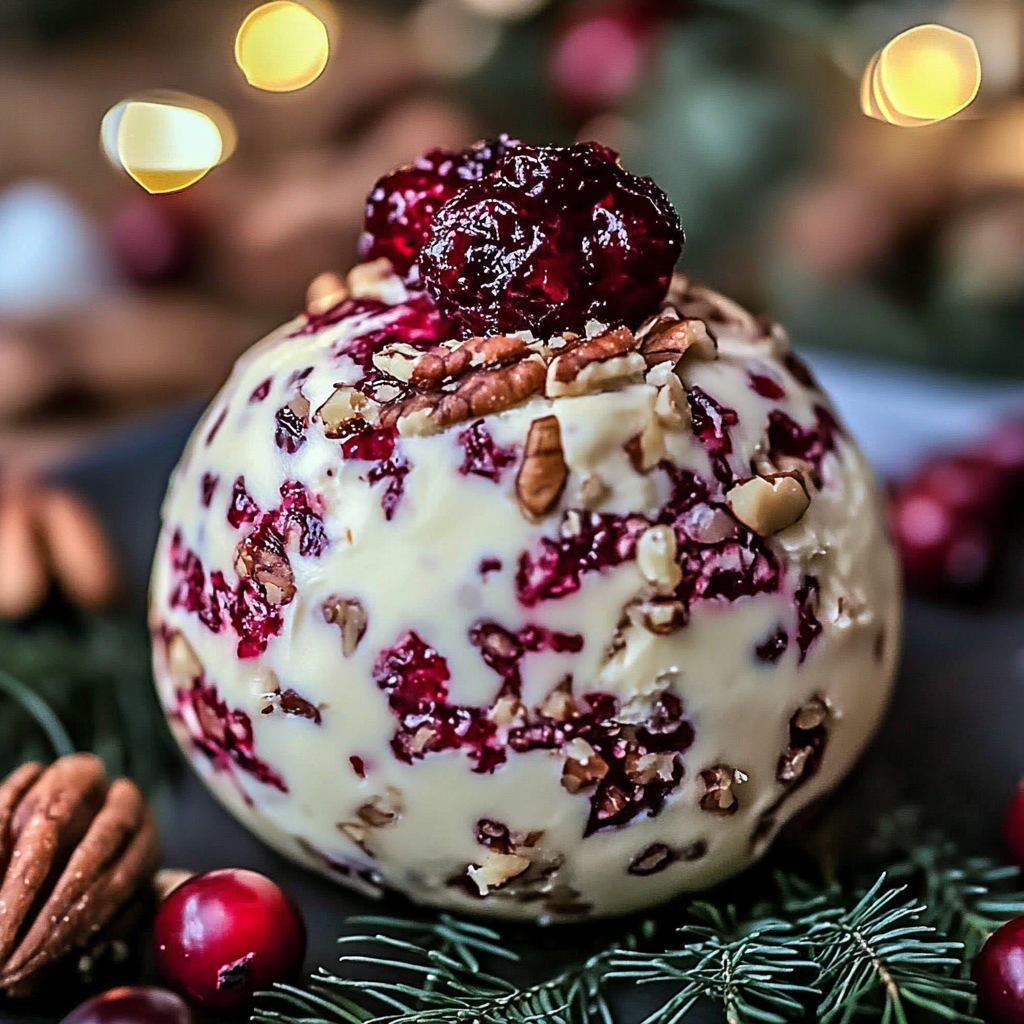 Recipe preparation for Cranberry Pecan Cheese Ball
