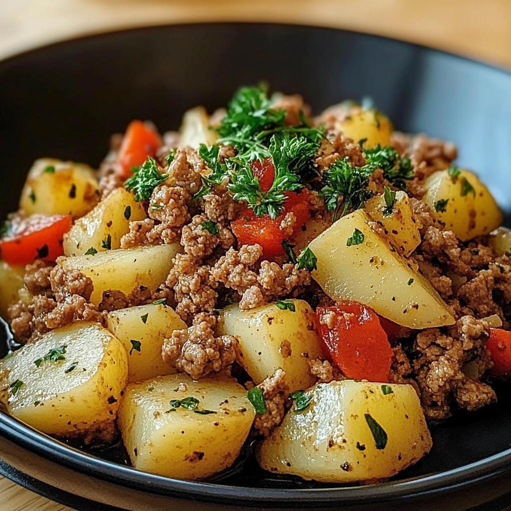Recipe preparation for Ground Turkey Potatoes Dinner
