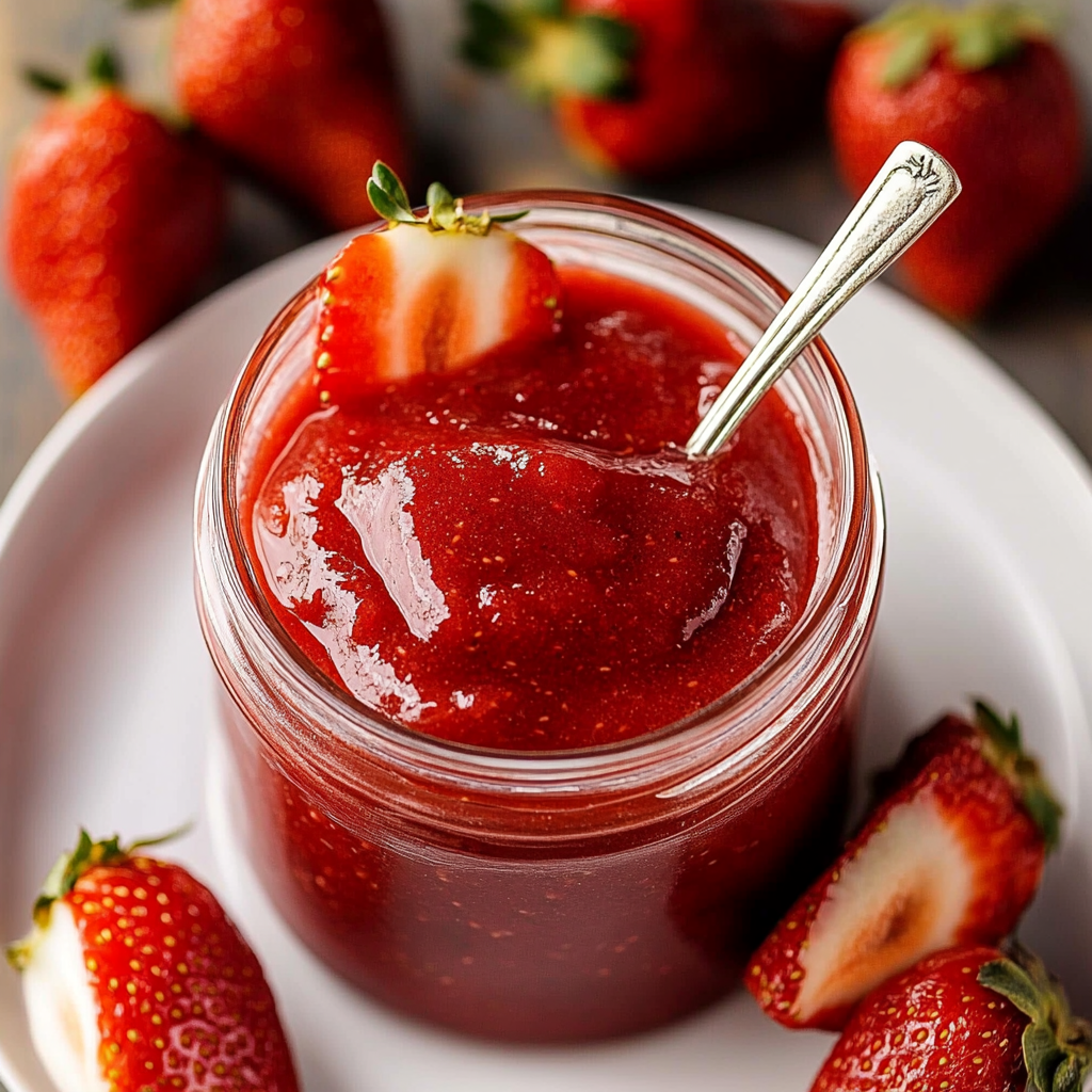 Recipe preparation for Slow Cooker Strawberry Butter