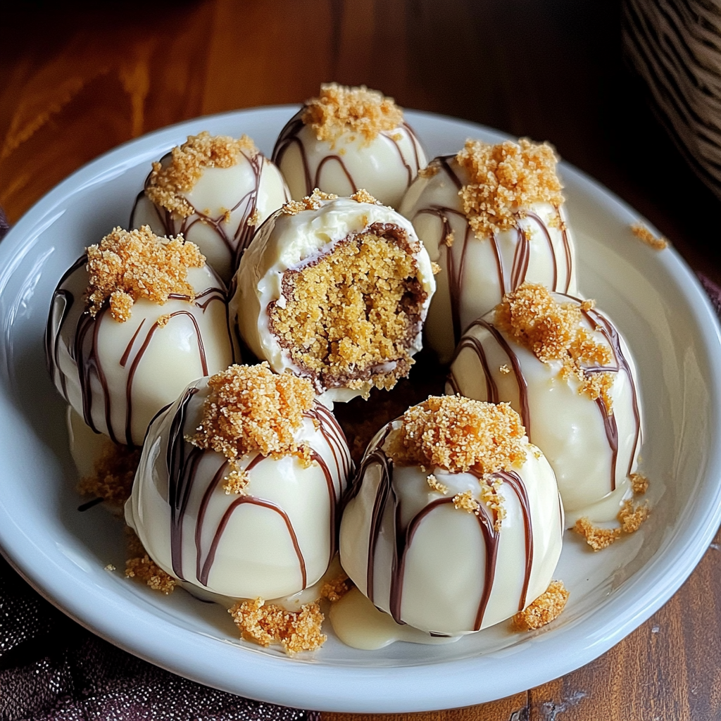 Recipe preparation for Pumpkin Cheesecake Truffles