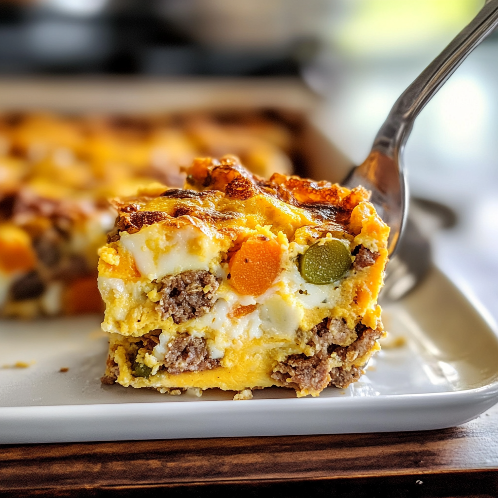 Recipe preparation for Sweet Potato Egg Casserole