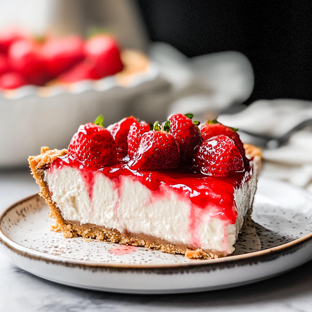 Recipe preparation for Strawberry Cream Cheese Pie