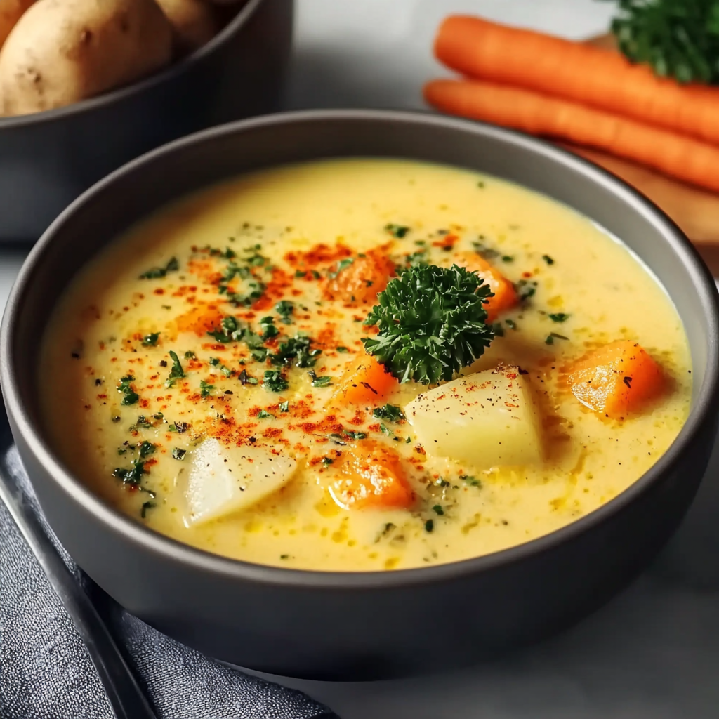 Recipe preparation for Carrot Potato Soup