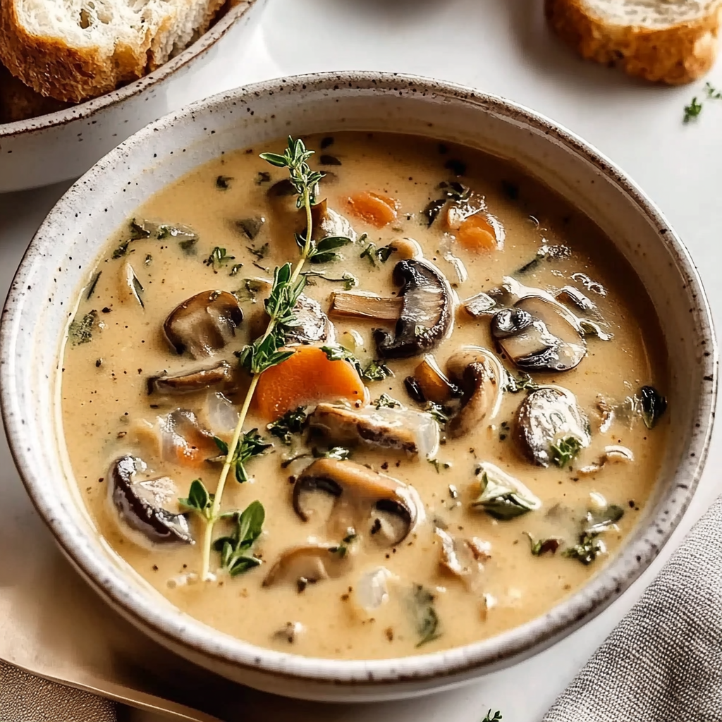 Recipe preparation for Mushroom Soup No Cream