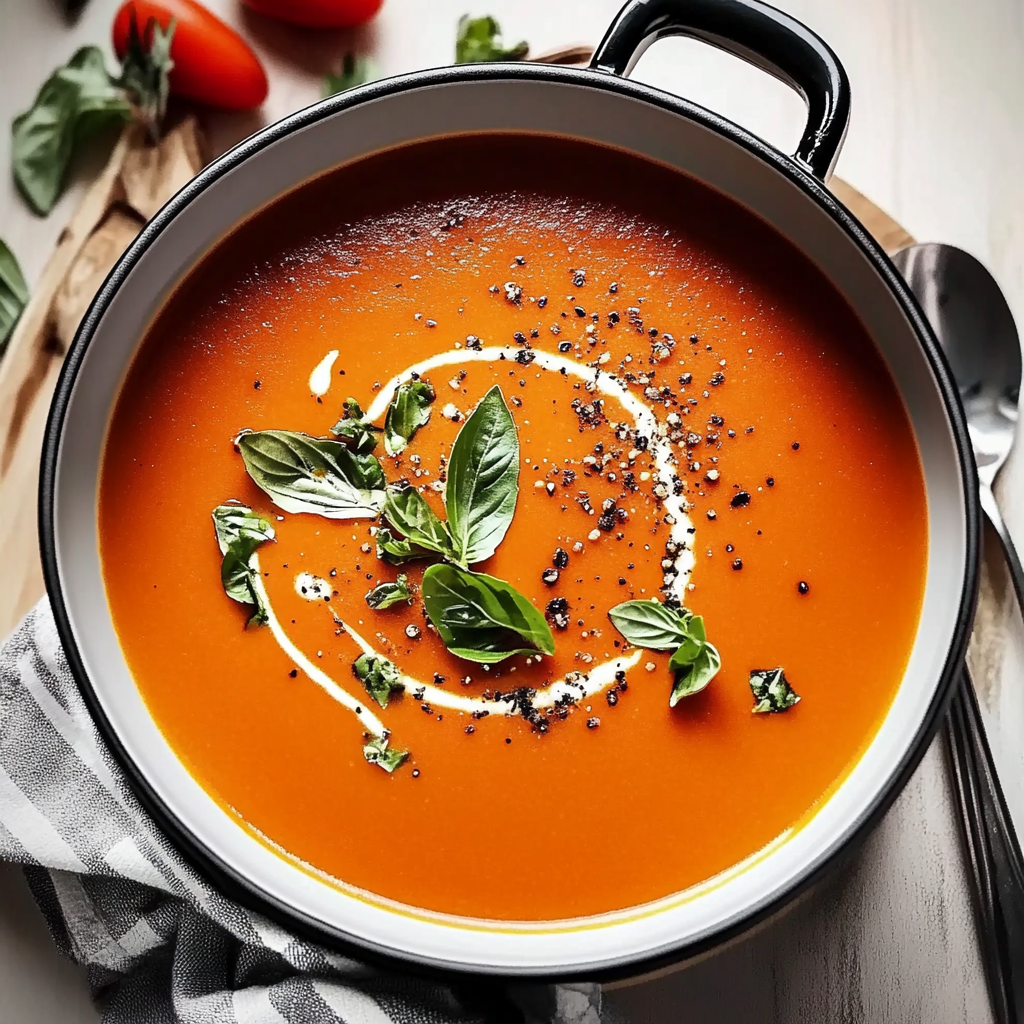 Recipe preparation for Creamy Tomato Soup Winter
