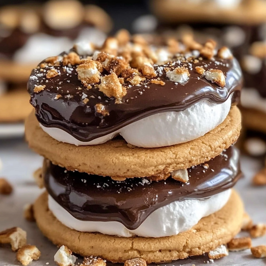 Recipe preparation for S'more Cracker Cookies