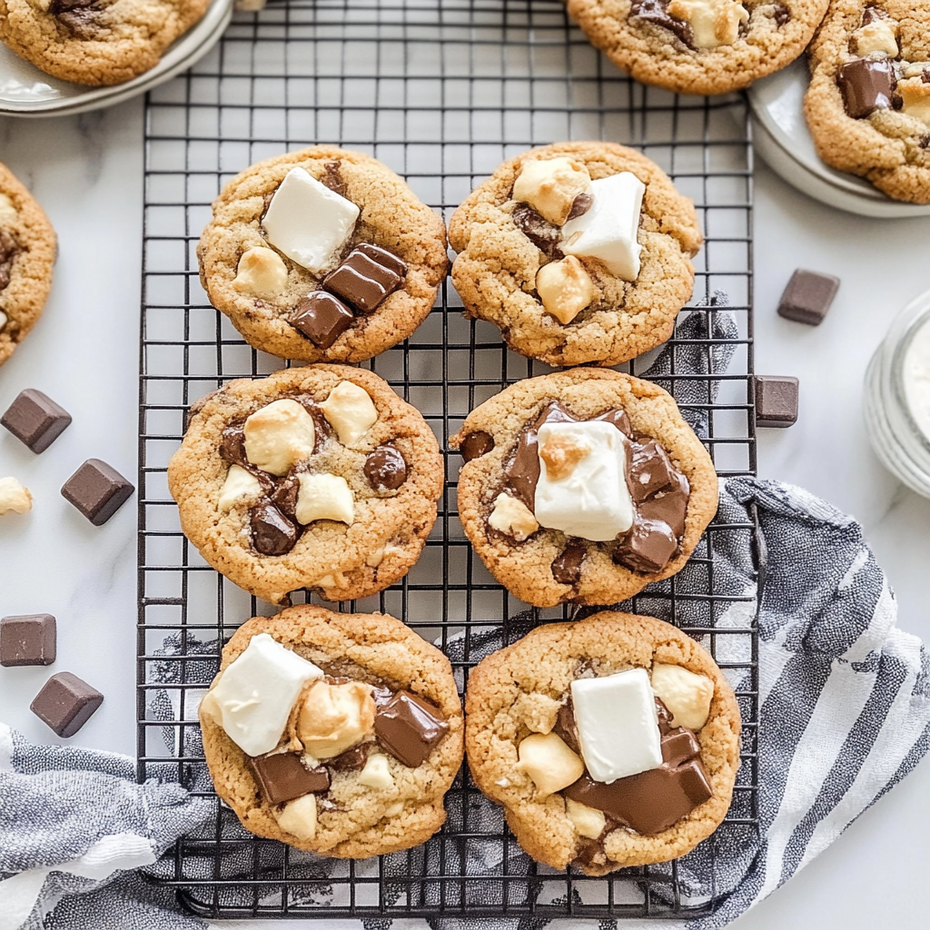 Recipe preparation for S’mores Cookies