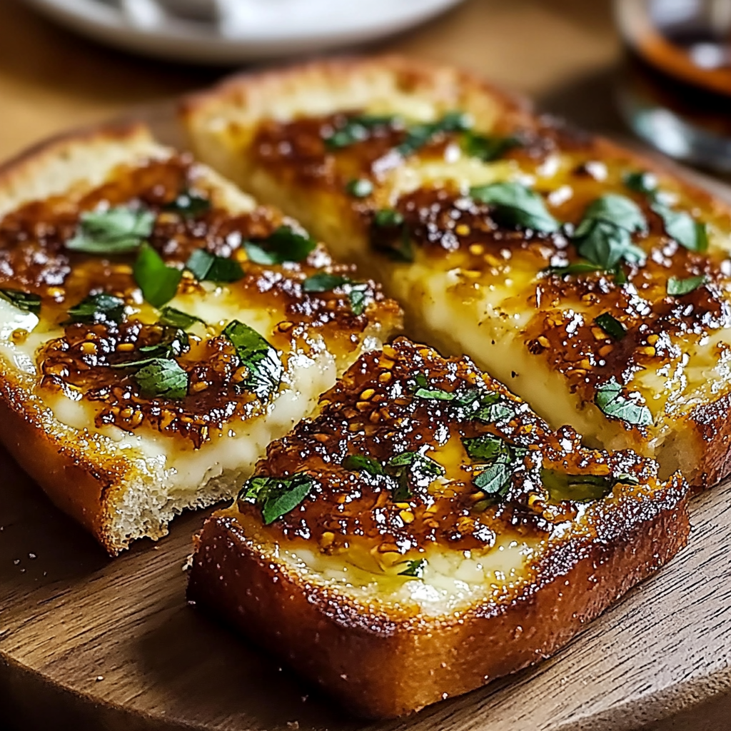 Recipe preparation for Hot Honey Garlic Bread Pizza