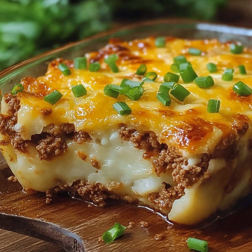 Recipe preparation for Loaded Potato Meatloaf Casserole