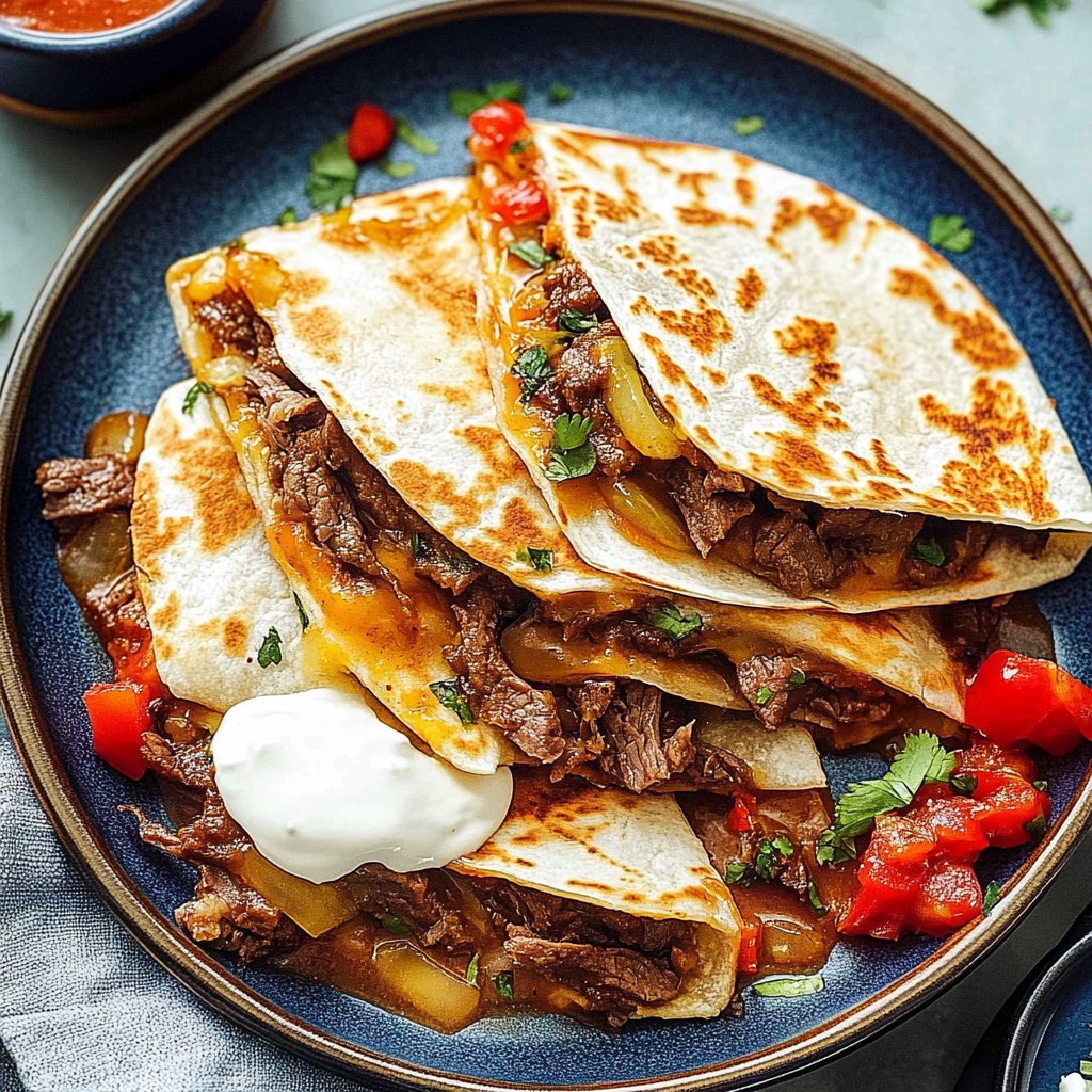 Recipe preparation for Easy Steak Quesadilla