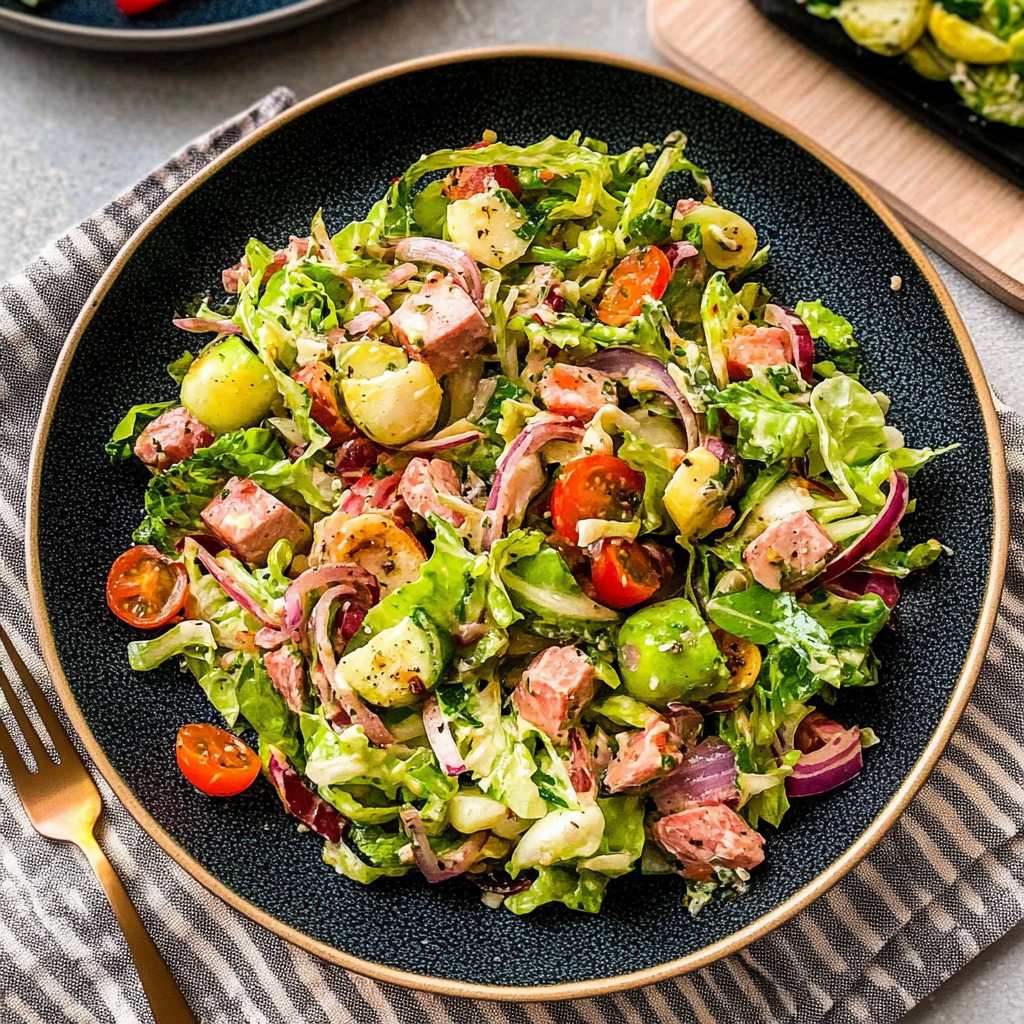 Recipe preparation for Italian Chopped Salad