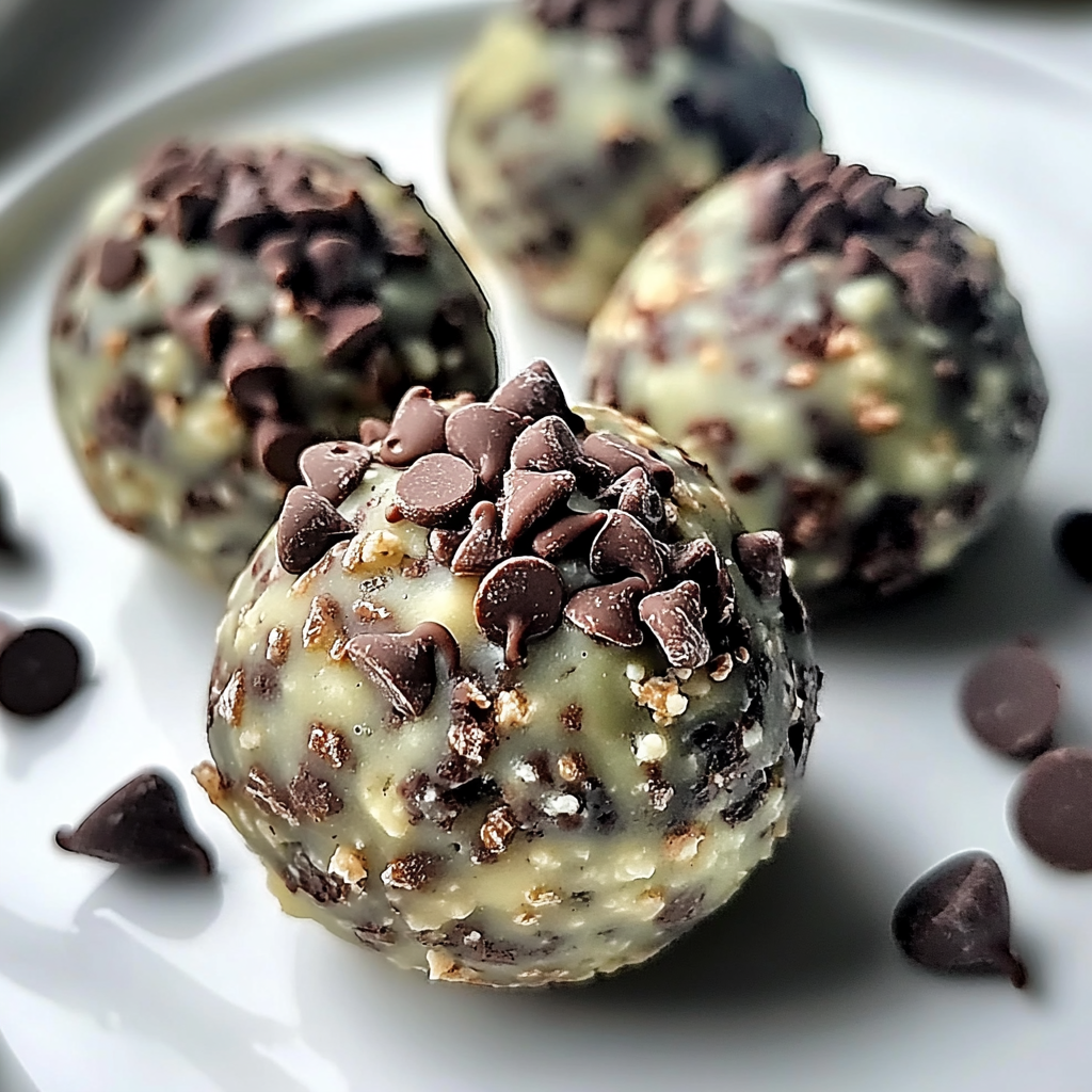 Recipe preparation for Mint Chocolate Chip Protein Balls