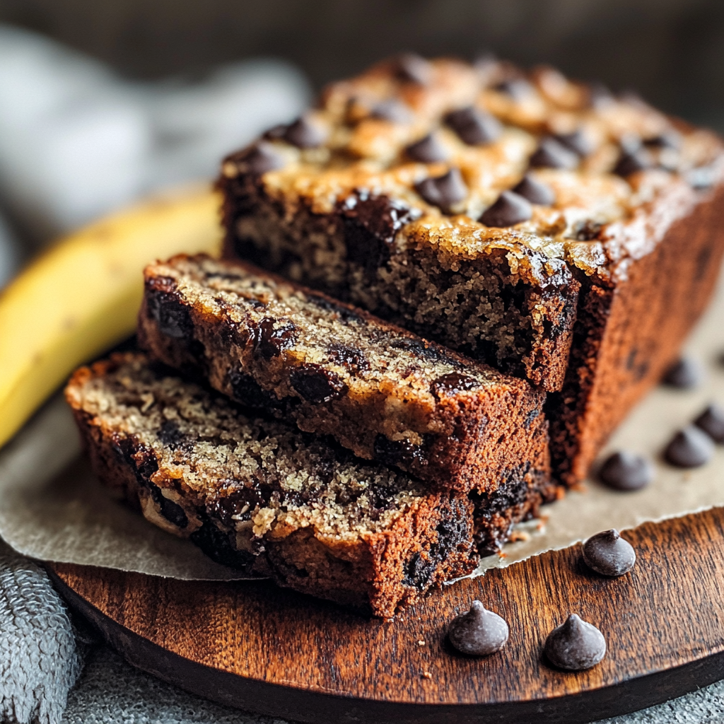 Recipe preparation for Chocolate Chip Banana Bread