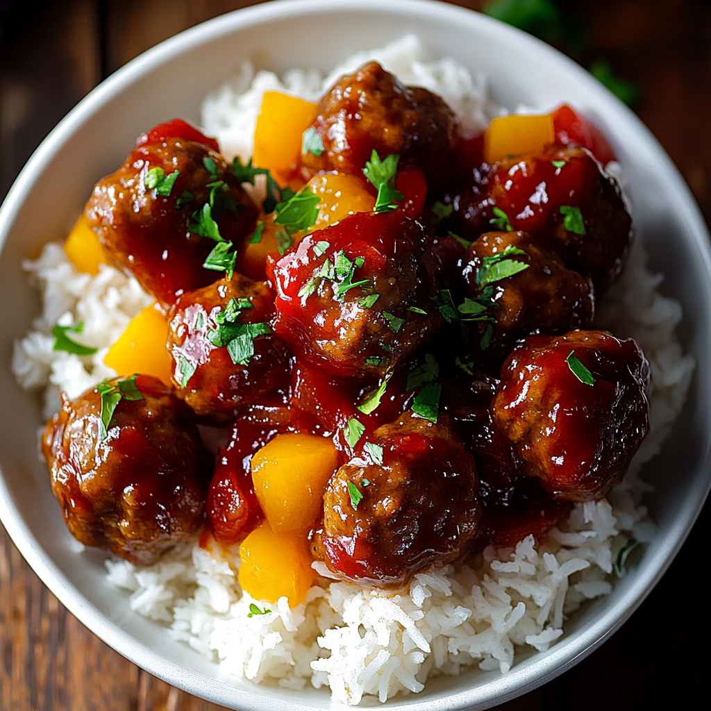 Recipe preparation for Slow Cooker Teriyaki Meatballs