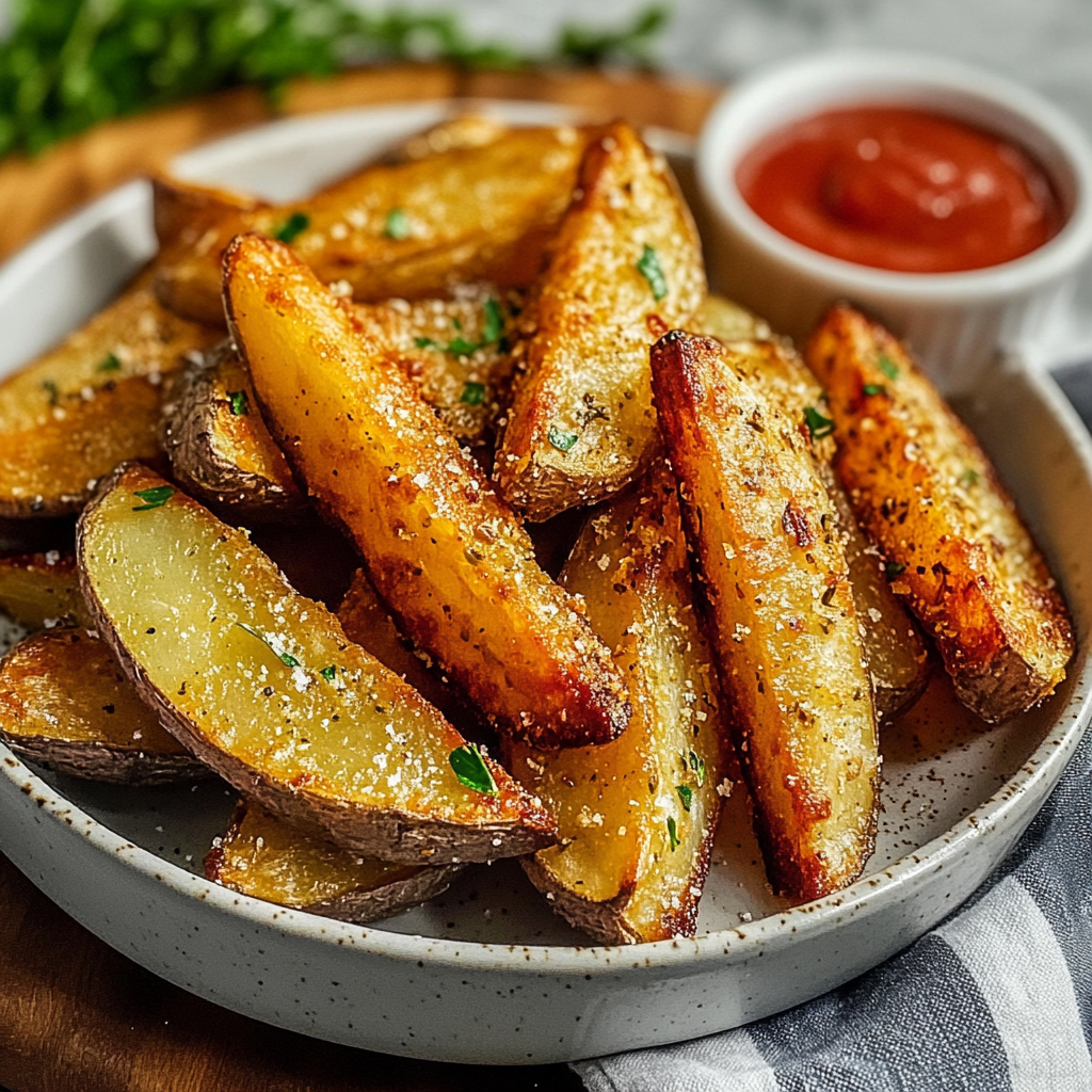 Recipe preparation for Air Fryer Crispy Potato Wedges