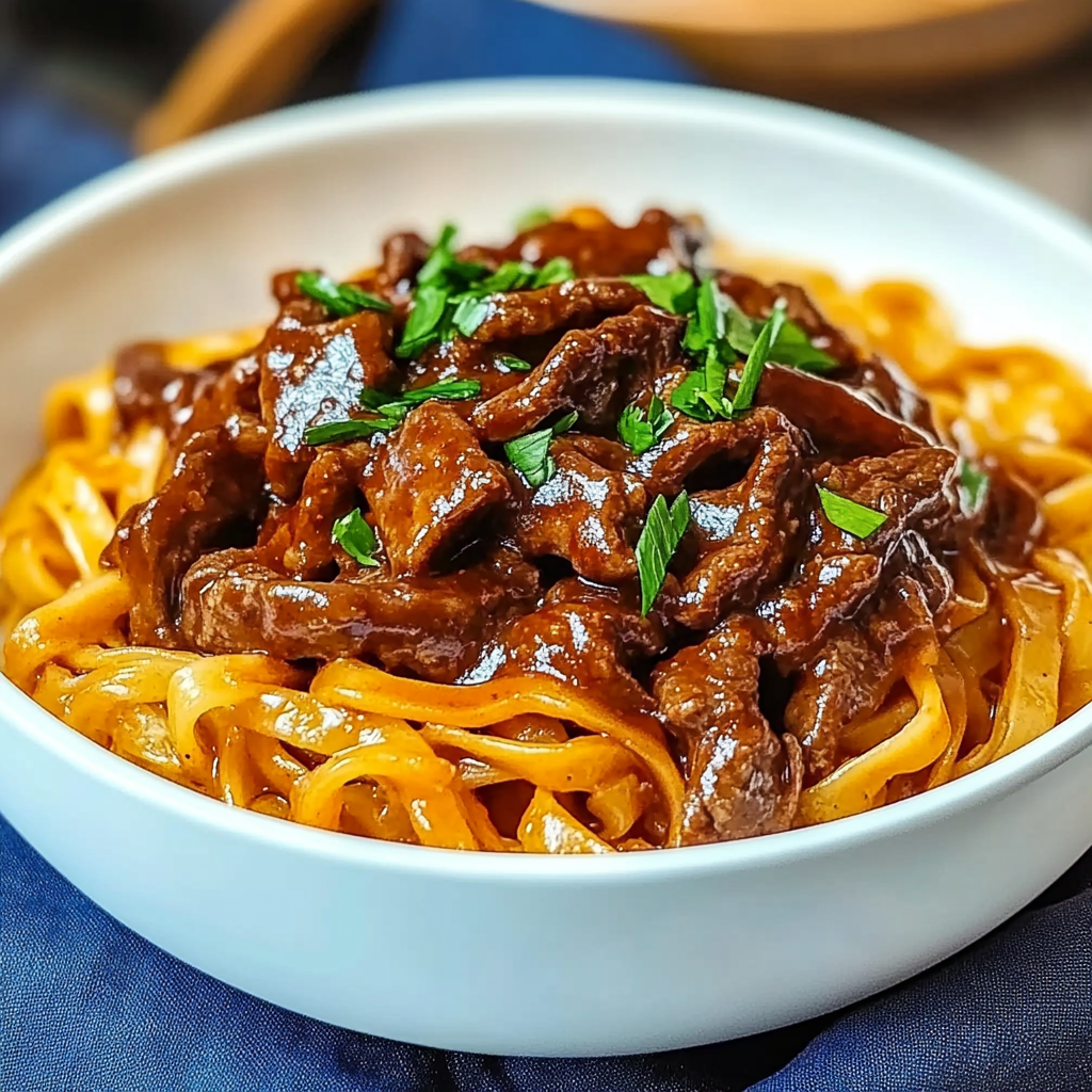 Recipe preparation for Slow Cooker Korean Beef Noodles Recipe