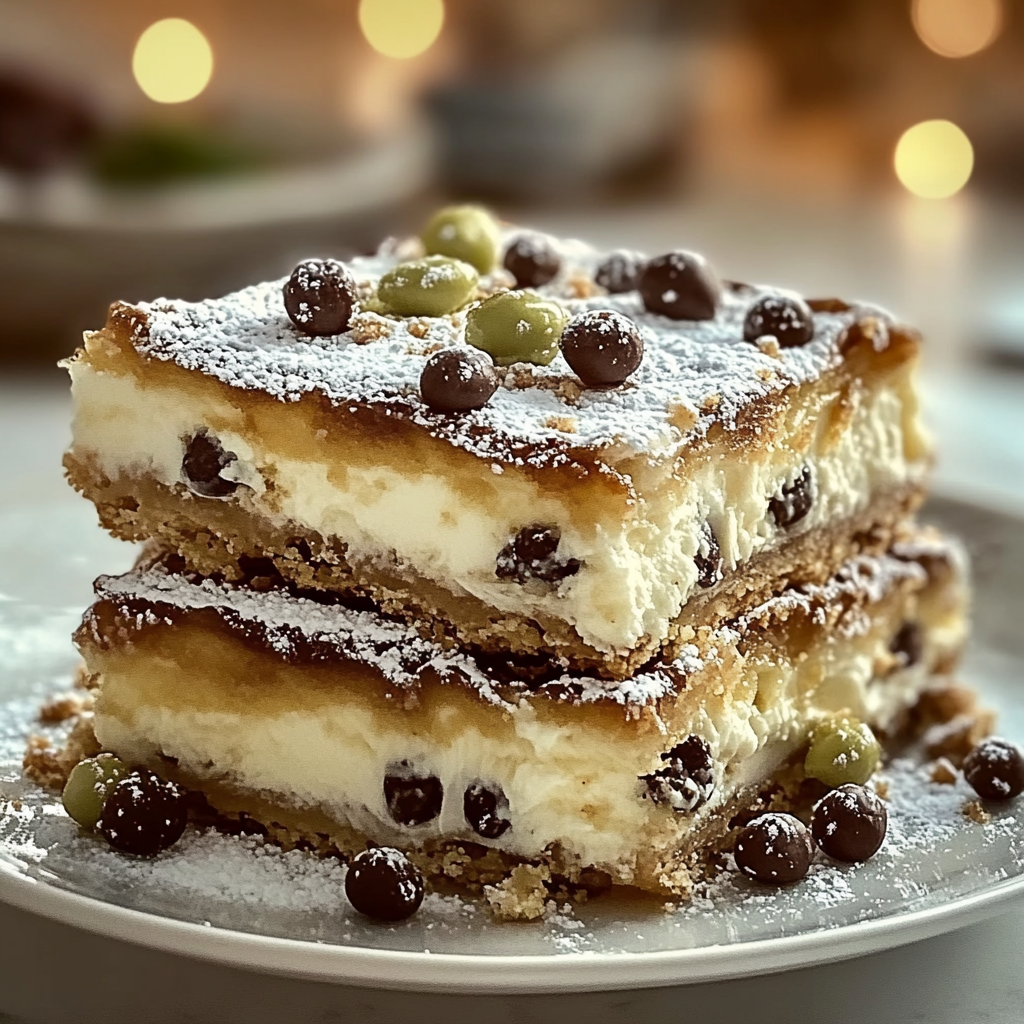 Recipe preparation for Cannoli Squares