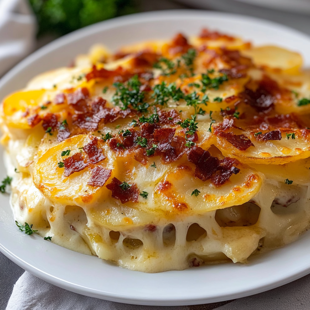 Recipe preparation for Potatoes au Gratin