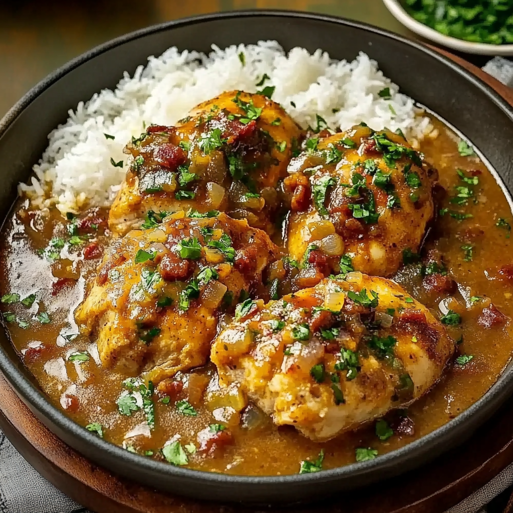 Recipe preparation for Chicken Étouffée