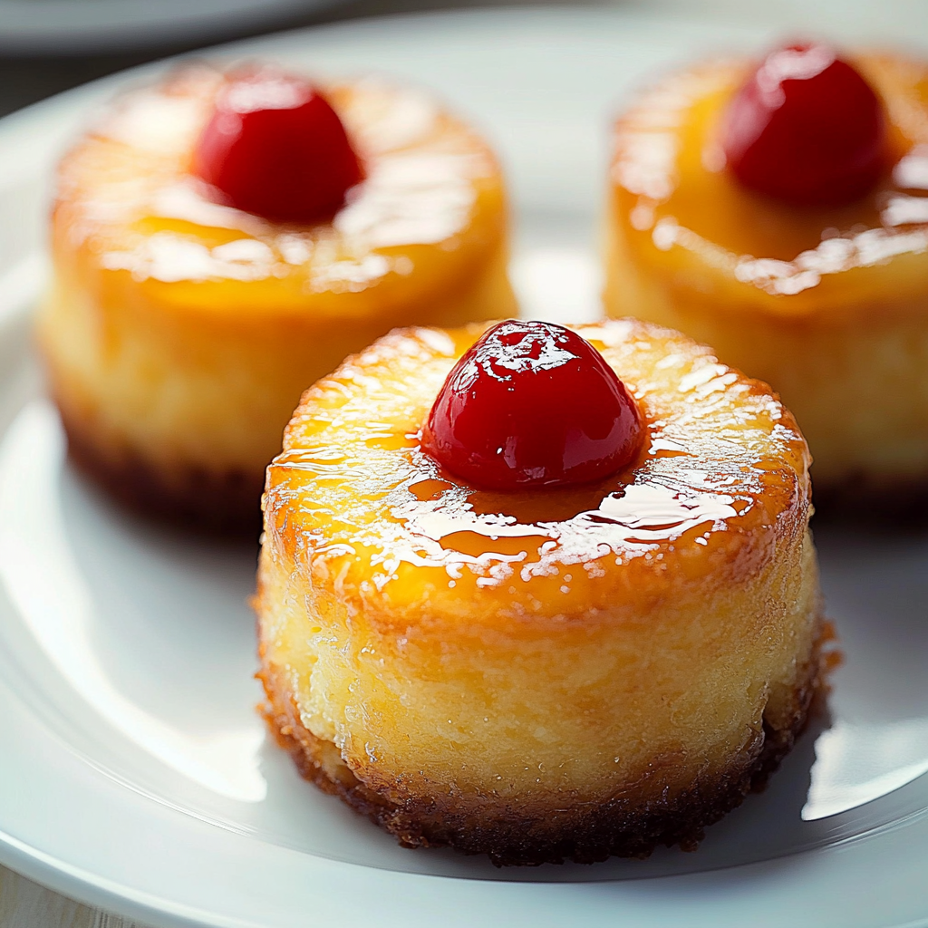Recipe preparation for Mini Pineapple Upside Down Cakes