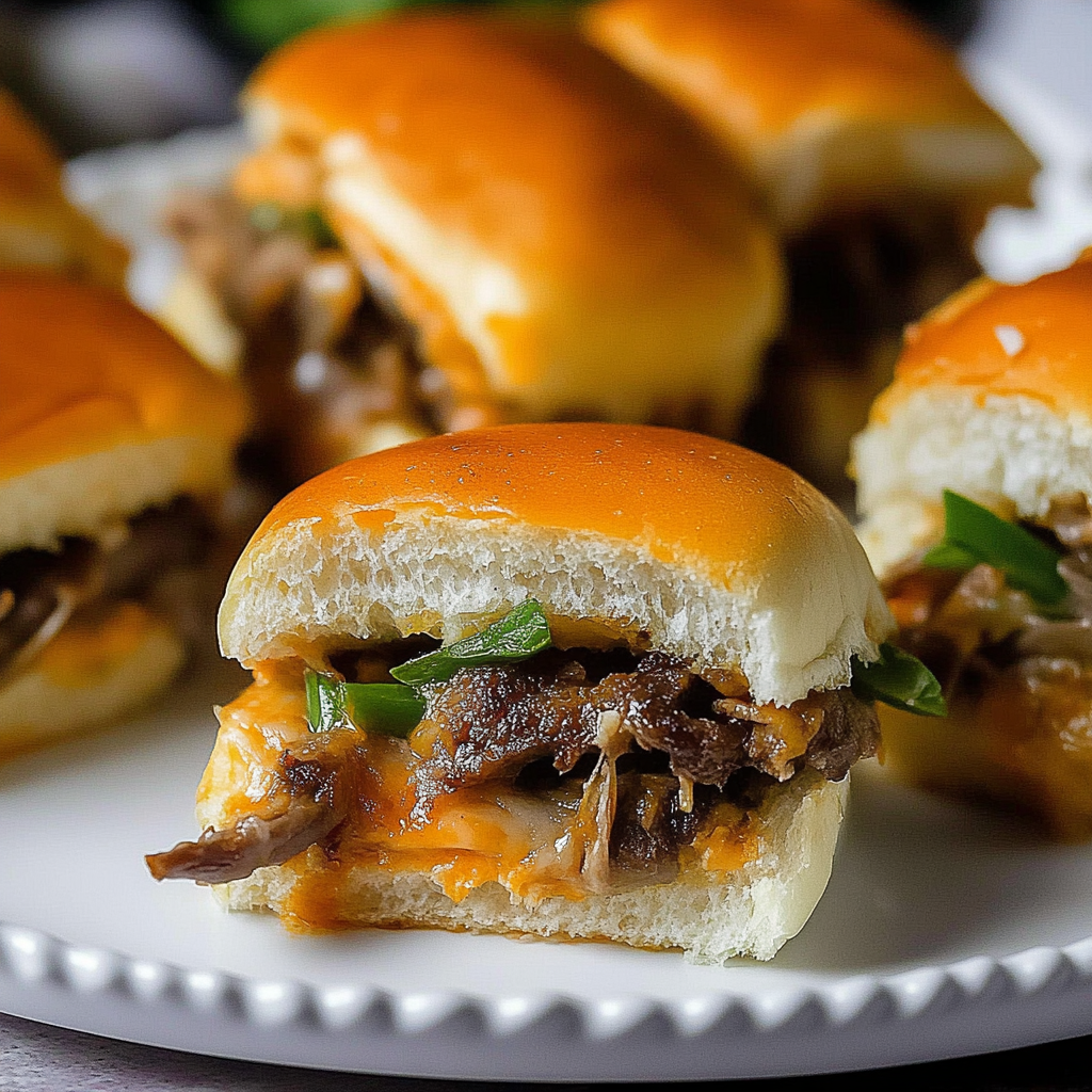 Recipe preparation for Philly Cheesesteak Sliders