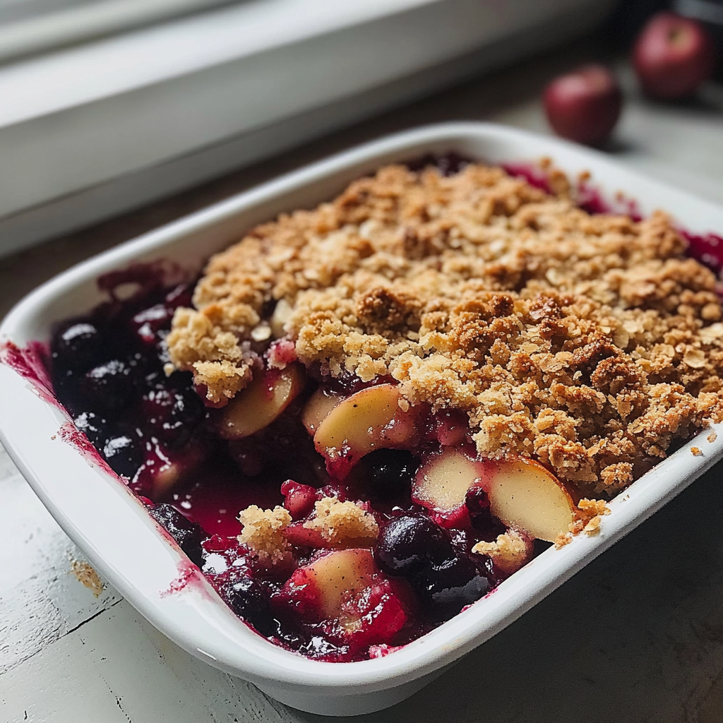 Recipe preparation for Cranberry Apple Crumble