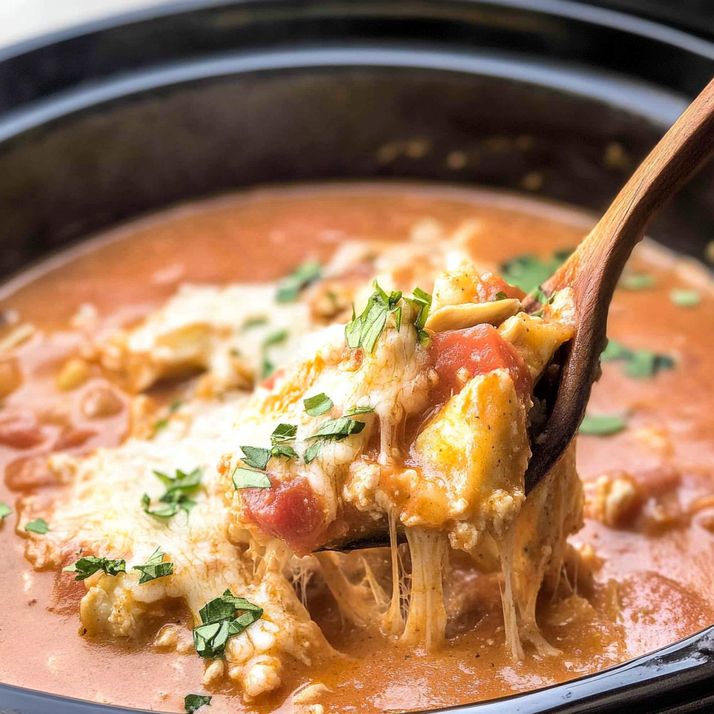 Recipe preparation for Crockpot Chicken Parmesan Soup