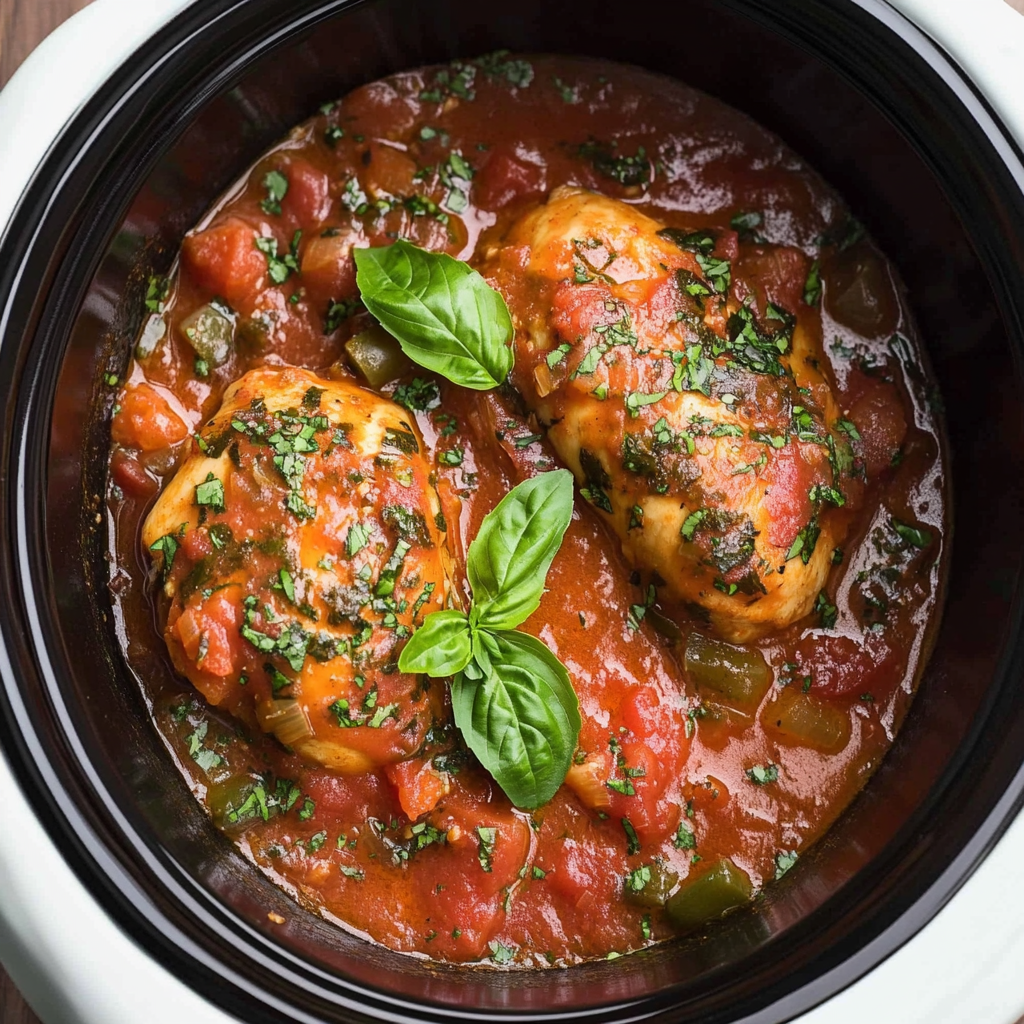 Recipe preparation for Crockpot Chicken Cacciatore