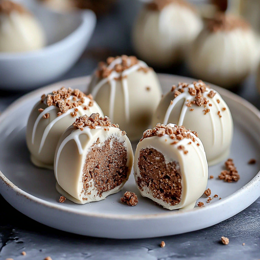 Recipe preparation for Gingerbread Truffles – No-Bake White Chocolate Christmas