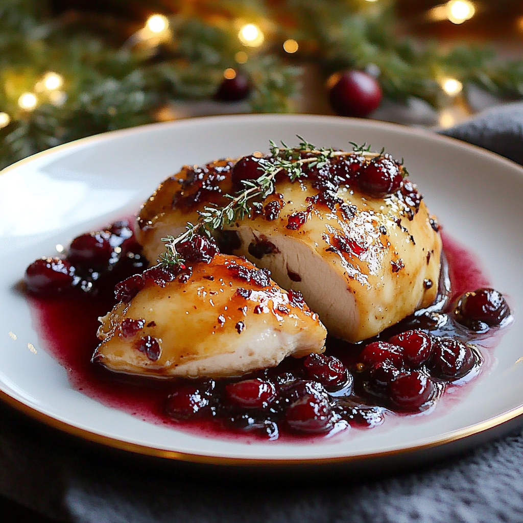 Recipe preparation for Cranberry Brie Stuffed Chicken christmas