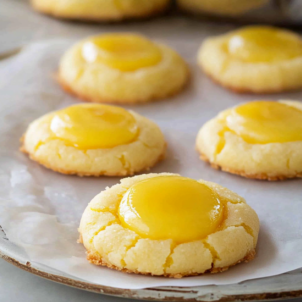 Recipe preparation for Lemon Curd Thumbprint Cookies