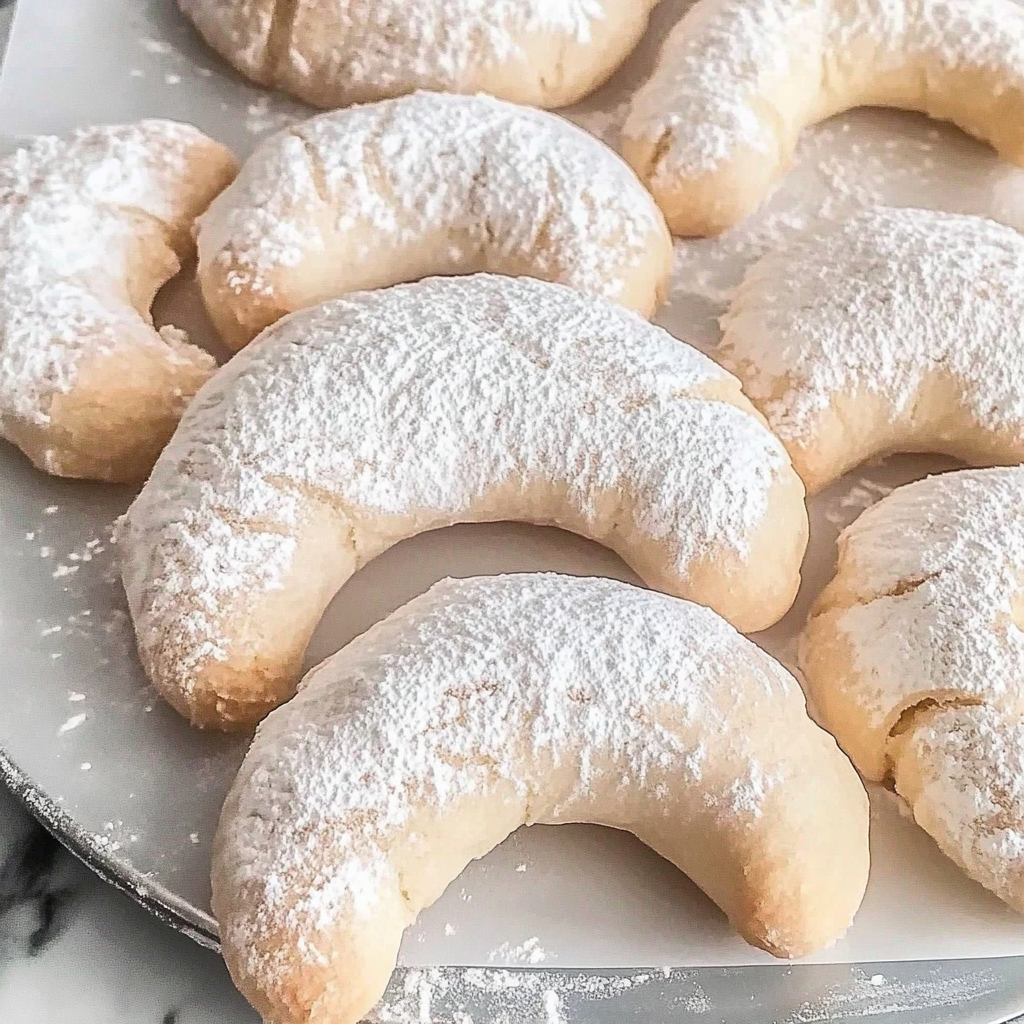 Recipe preparation for Almond Crescent Orange Cookies